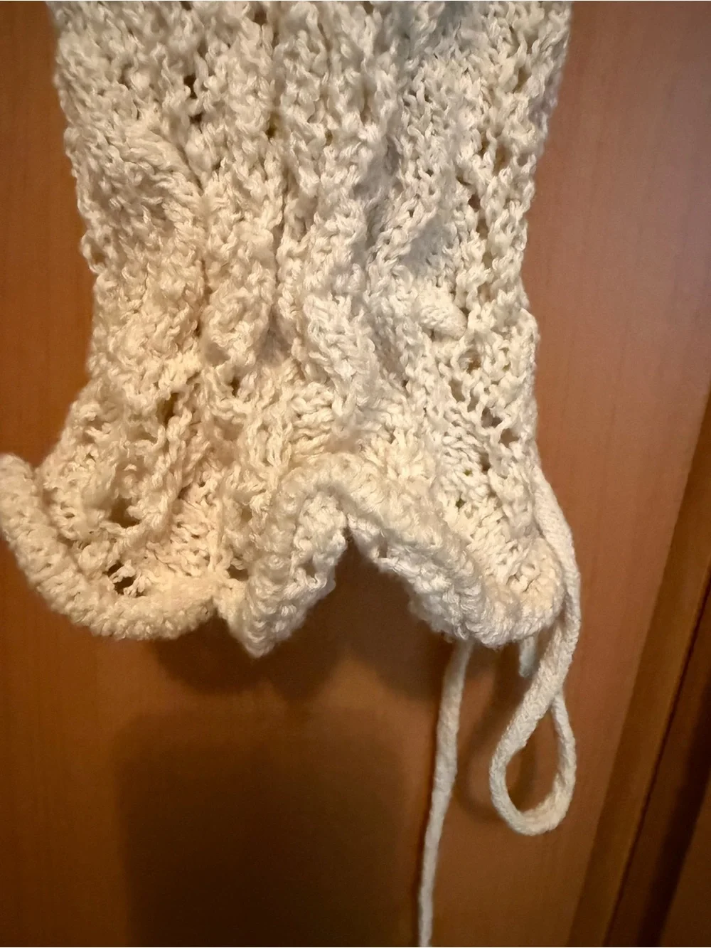 ZARA Cream Crochet Knit Top